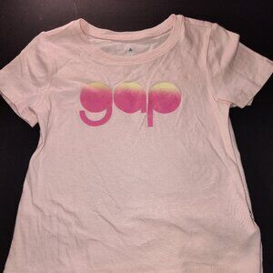 New Light Pink Gap logo Short Sleeve Shirt with Multi-Color Gap Logo Size 5